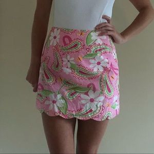 Vintage Lilly Pulitzer Floral Print Skirt